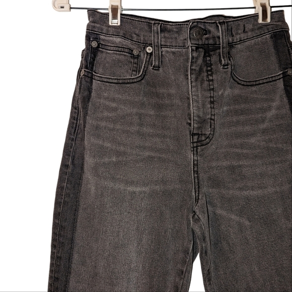 Madewell Classic Straight High Rise Cropped Frayed Hem Denim Jeans Size 25 - Picture 4 of 13